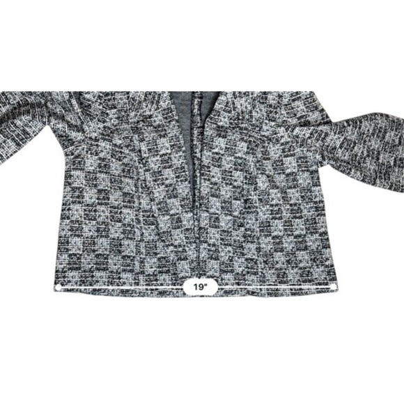 Shelby & Palmer Black White Tweed Open Front Blazer SMALL Jacket Career Washable - Picture 7 of 10